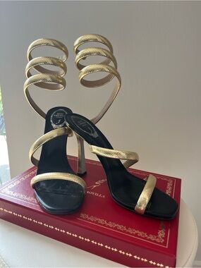 Rene Caovilla Cleo high heel in Platinum